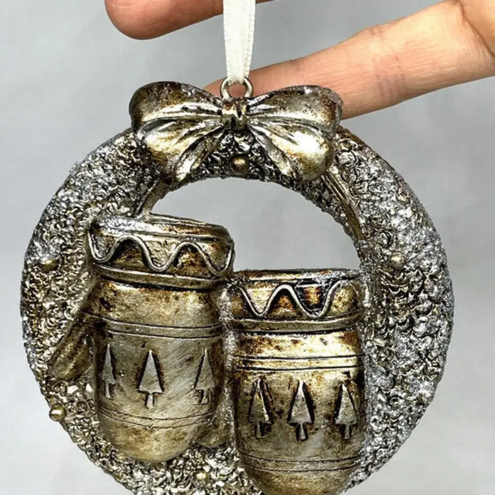Gold Glass Metal Christmas‎ Ornament LOT of 11 Vintage